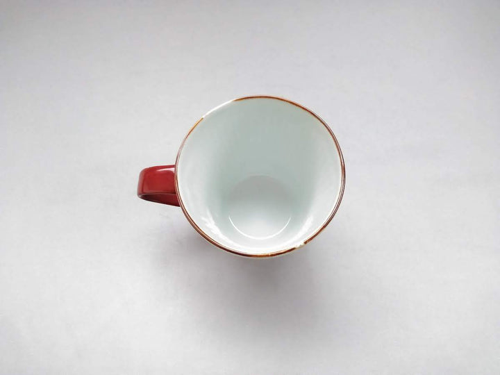 Ridged Mug Leaves Red — Hand-Glazed Japanese Pottery by Koyo Kiln