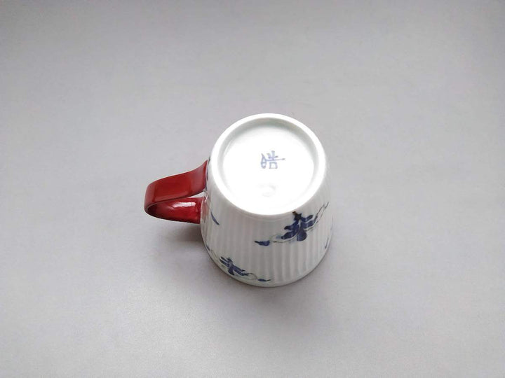 Ridged Mug Leaves Red — Hand-Glazed Japanese Pottery by Koyo Kiln