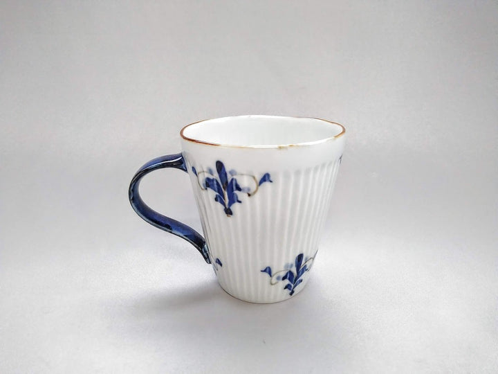 Ridged Mug Leaves Blue - Crafted By Koyo Kiln
