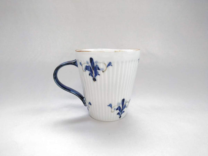 Ridged Mug Leaves Blue — Hand-Glazed Japanese Pottery by Koyo Kiln
