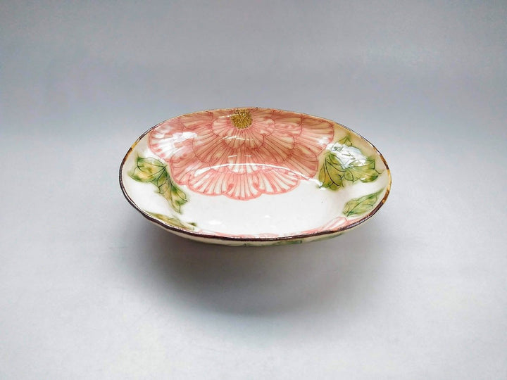 Peony Oval Rim Deep Plate Red - Crafted By Yoshihei Kato