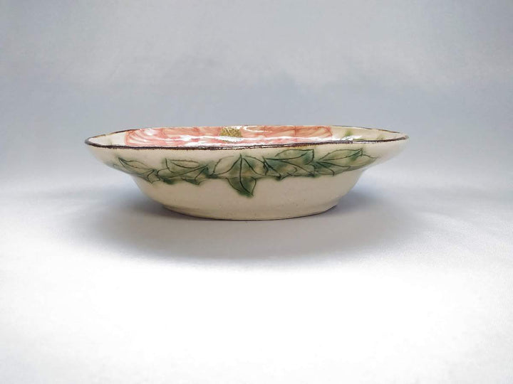 Peony Oval Rim Deep Plate Red - Crafted By Yoshihei Kato