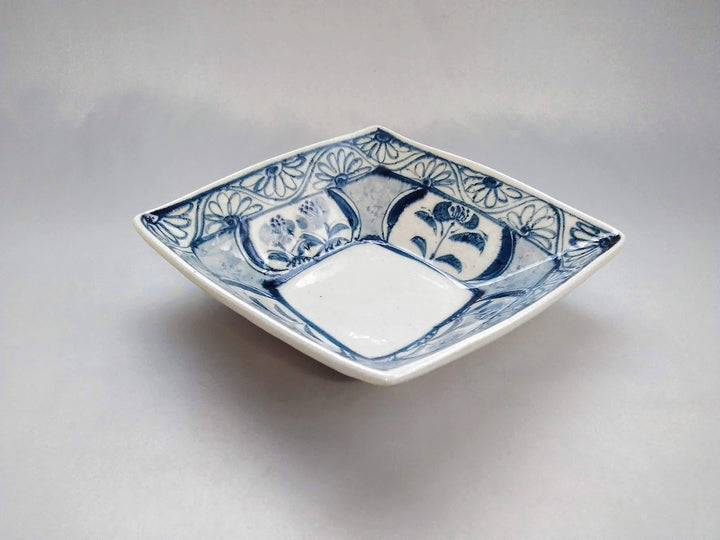 Annam Matori Flower Pattern Diamond-Shaped Bowl - Crafted By Sozan Kiln