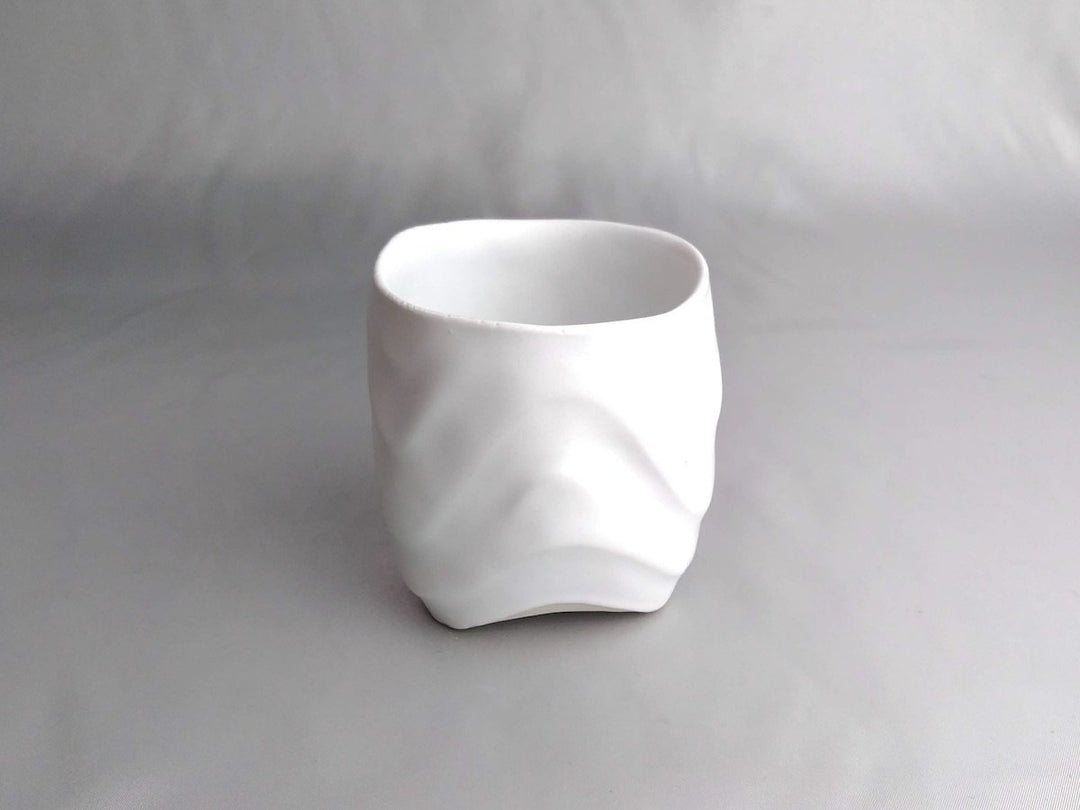 White Glazed ripple Tea Cup - Crafted By Tatsuo Otomo