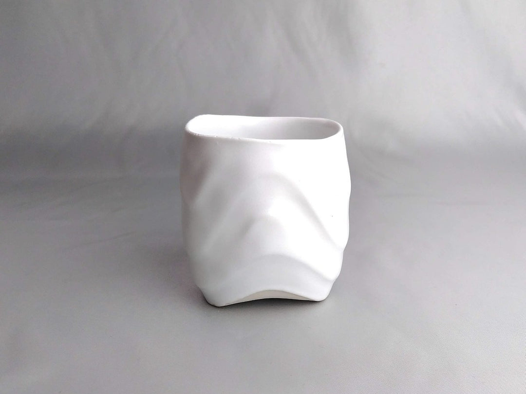 White Glazed ripple Tea Cup - Crafted By Tatsuo Otomo