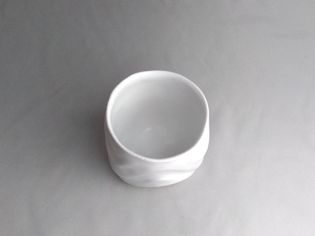White Glazed ripple Tea Cup - Crafted By Tatsuo Otomo