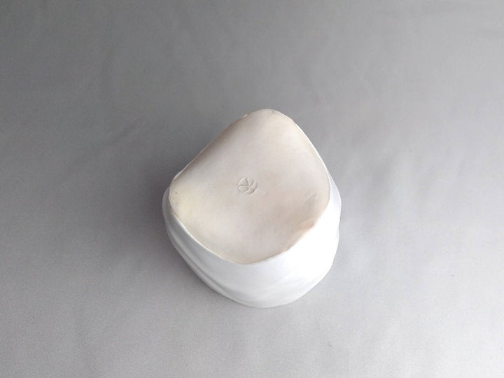 White Glazed ripple Tea Cup - Crafted By Tatsuo Otomo