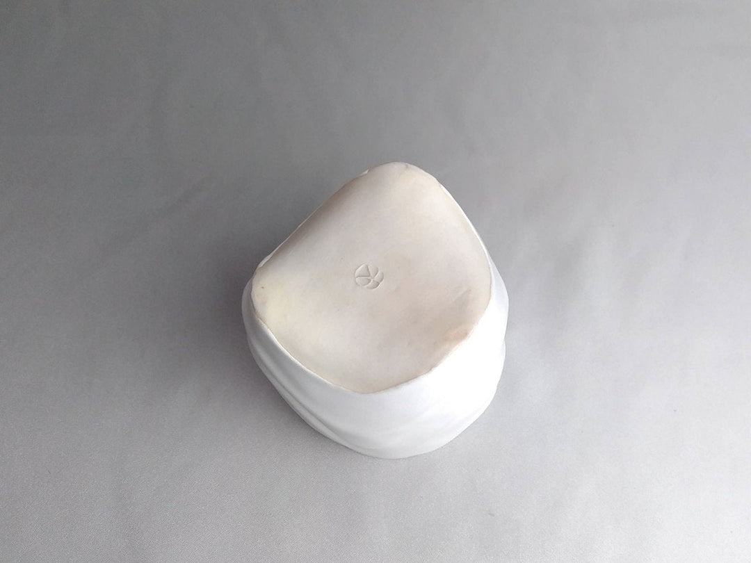 White Glazed ripple Tea Cup - Crafted By Tatsuo Otomo