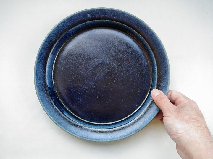 Deep Blue Glazed Rim Dinner Bowl - Crafted By Kazuhito Yamamoto