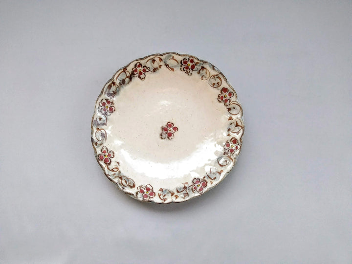 Annam Red Arabesque 6-Sun Chrysanthemum Plate - Crafted By Masaaki Hibino
