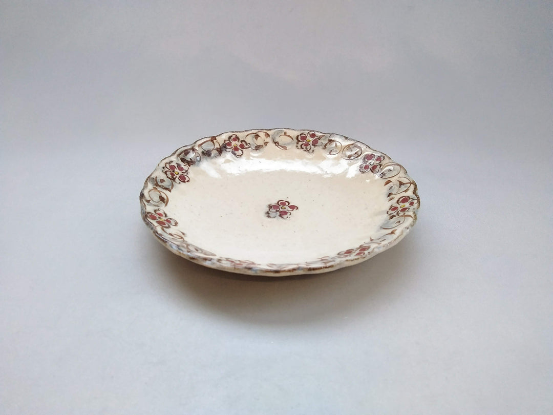 Annam Red Arabesque 6-Sun Chrysanthemum Plate - Crafted By Masaaki Hibino
