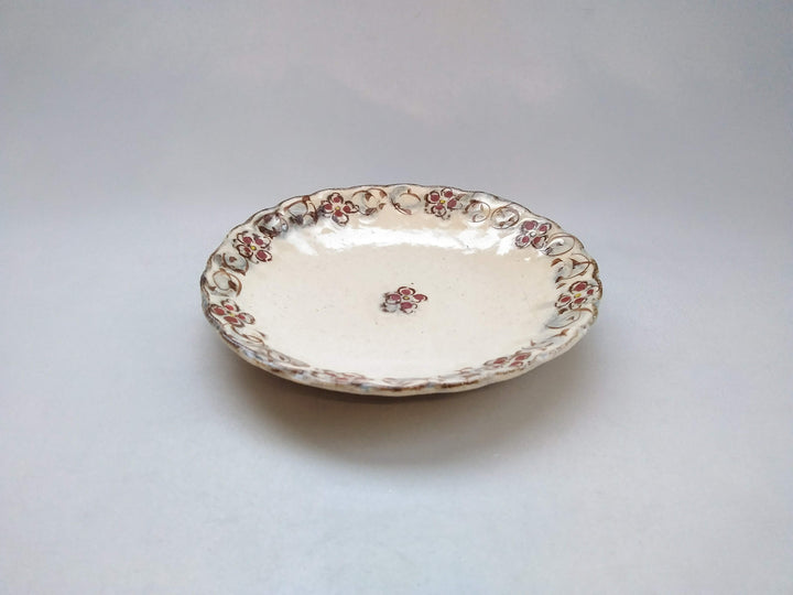 Annam Red Arabesque 6-Sun Chrysanthemum Plate - Crafted By Masaaki Hibino