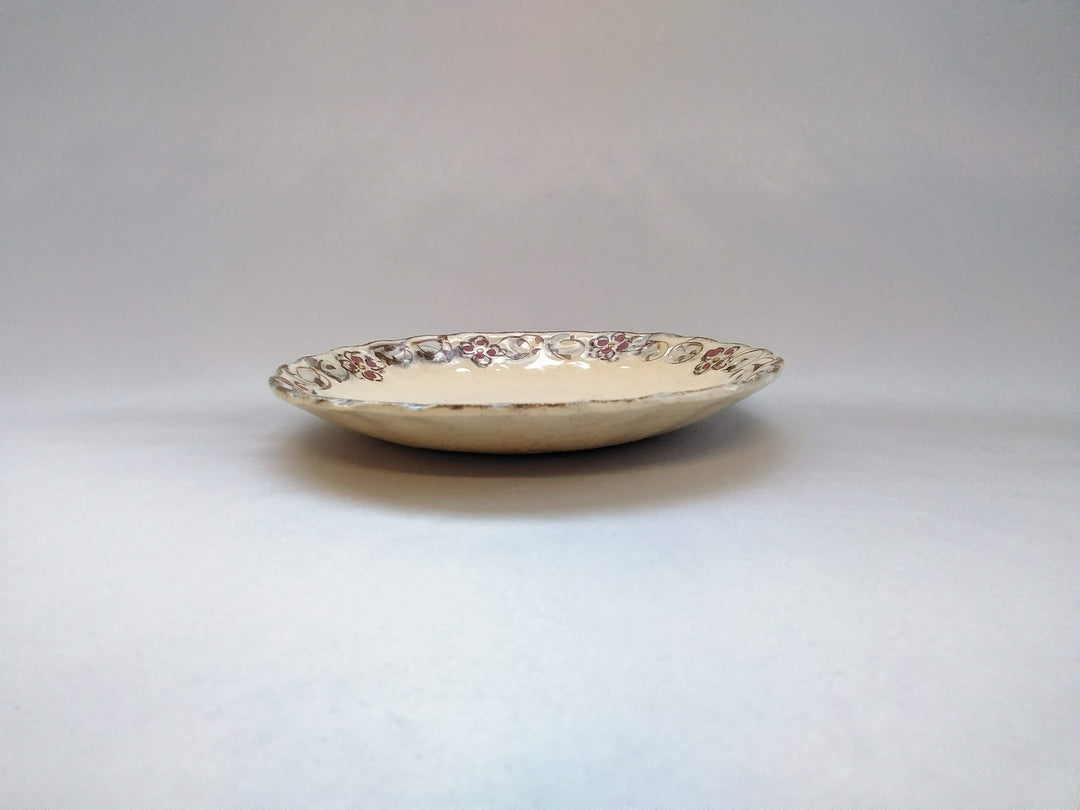 Annam Red Arabesque 6-Sun Chrysanthemum Plate - Crafted By Masaaki Hibino