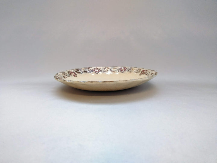 Annam Red Arabesque 6-Sun Chrysanthemum Plate - Crafted By Masaaki Hibino