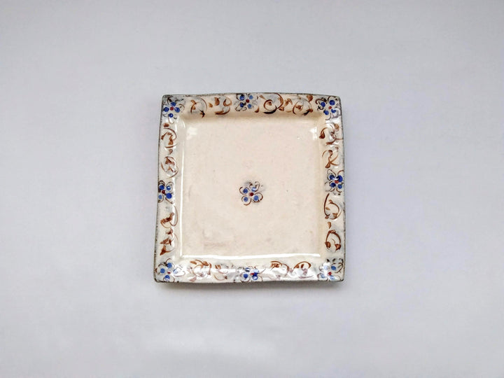 Annam Blue Arabesque 5-Sun Square Plate - Crafted By Masaaki Hibino