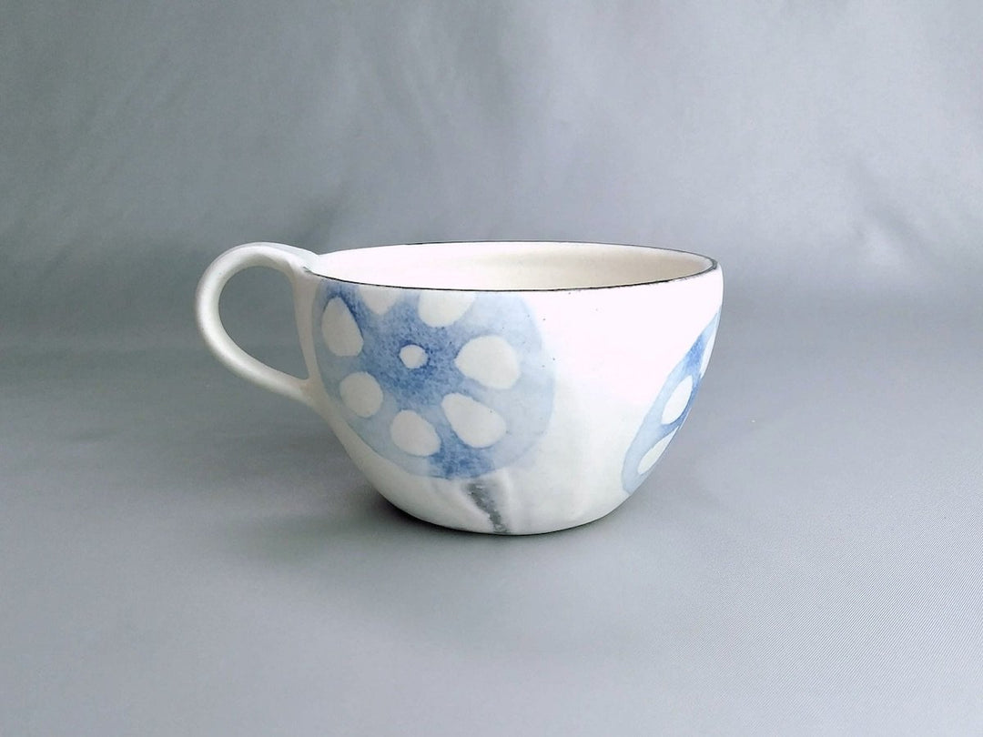 WAshi Underglazed lotus root Round Mug - Crafted By Yasumi Pottery
