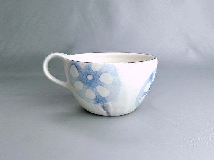 WAshi Underglazed lotus root Round Mug - Crafted By Yasumi Pottery
