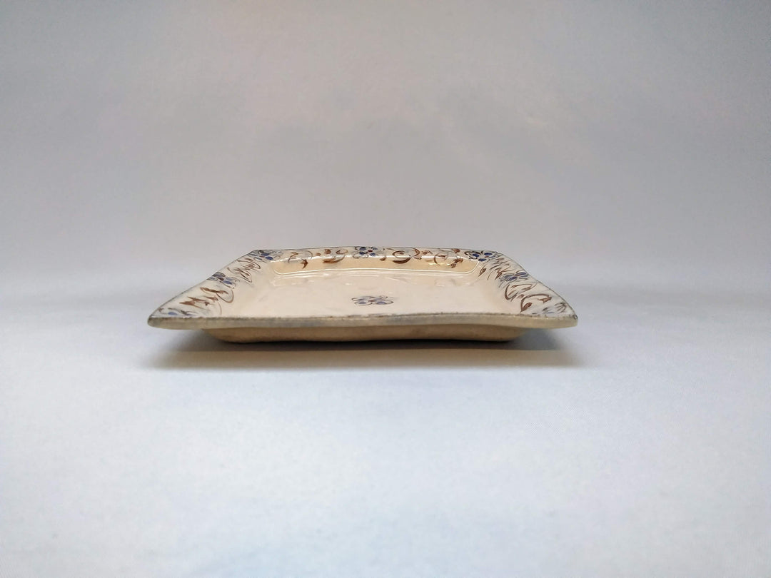 Annam Blue Arabesque 5-Sun Square Plate - Crafted By Masaaki Hibino