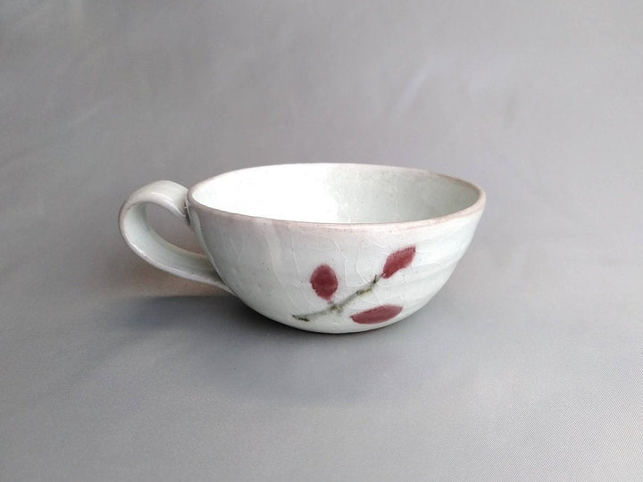 Red Leaf Soup Mug - Crafted By Iwao Pottery