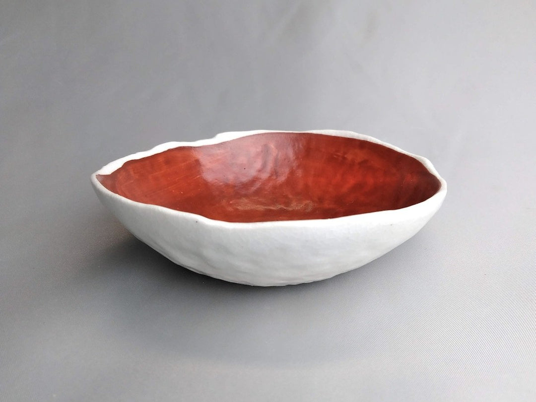 Red-painted Camellia modified Small Bowl - Crafted By Masaaki Hibino