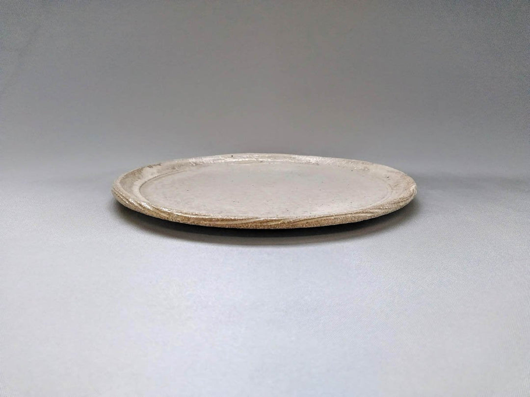 New White Slip Plate 19cm - Crafted By Masahiro Kumagai