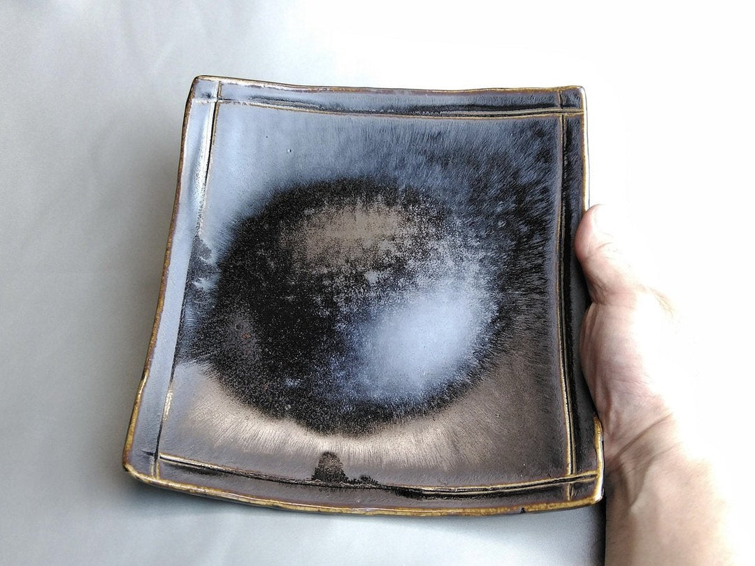 Kiln-hen raster 7-Sun Square Plate - Crafted By Hakudo Kiln
