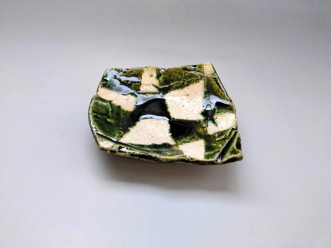 Oribe White Checkered Square Plate - Crafted By Kazuhito Yamamoto