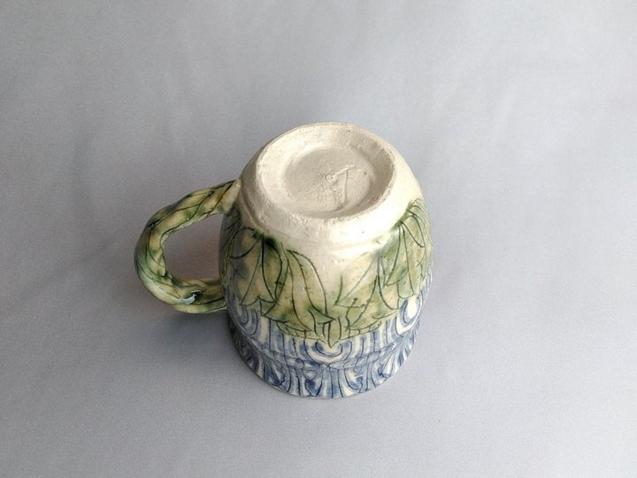 Peony Flower Mug Blue — Hand-Painted Japanese Pottery by Yoshihei Kato