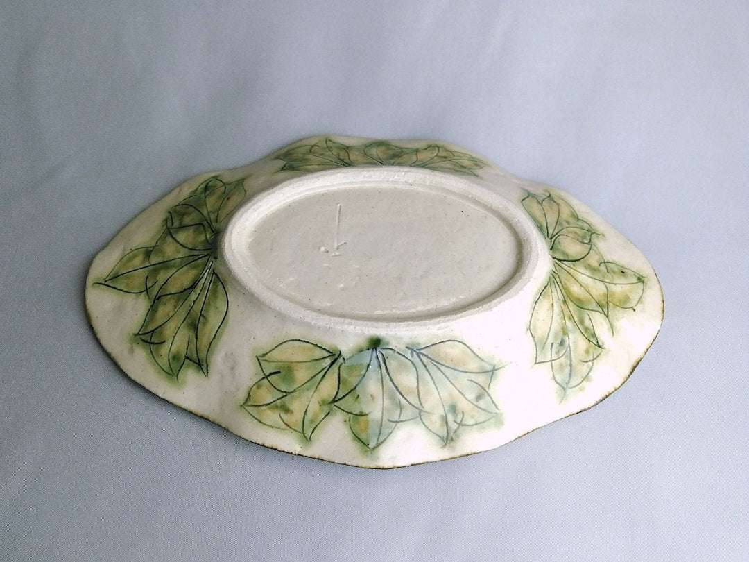 Peony Flower boat-Shaped Plate Red - Crafted By Yoshihei Kato
