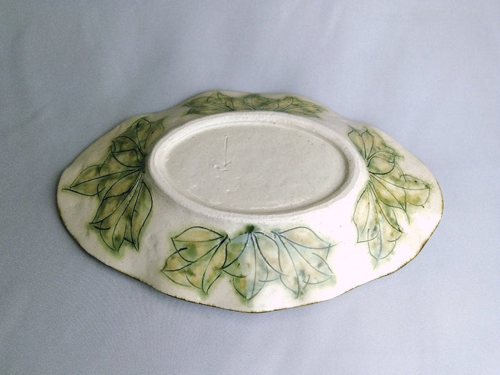Peony Flower boat-Shaped Plate Red - Crafted By Yoshihei Kato