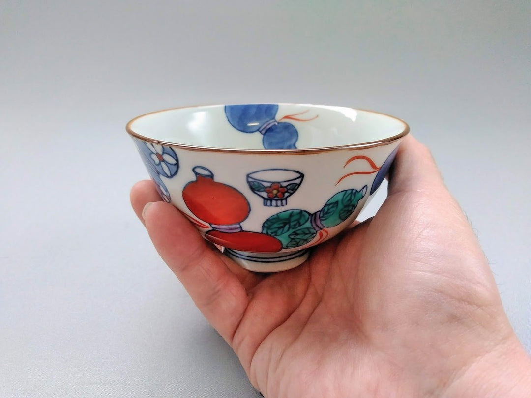 Gourd Pattern Rice Bowl Small - Crafted By Tokushichi Kiln