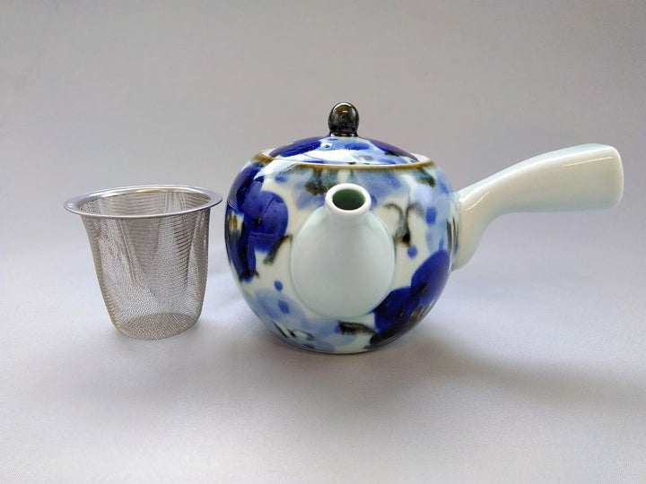 Underglazed Floral TeaPot — Hand-Painted Japanese Pottery by Chojuro kiln