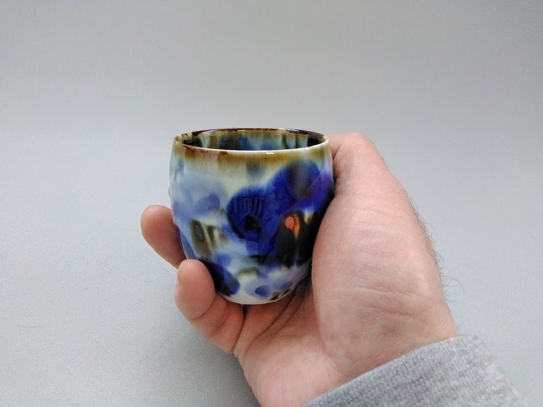 Underglazed Floral Small Cup — Hand-Painted Japanese Pottery by Chojuro Kiln
