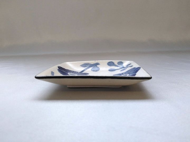 WAshi-Underglazed Blue Flower Square Small Plate - Crafted By Yasumi Pottery