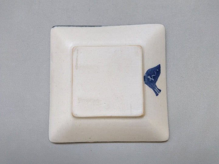 WAshi-Underglazed Blue Flower Square Small Plate - Crafted By Yasumi Pottery