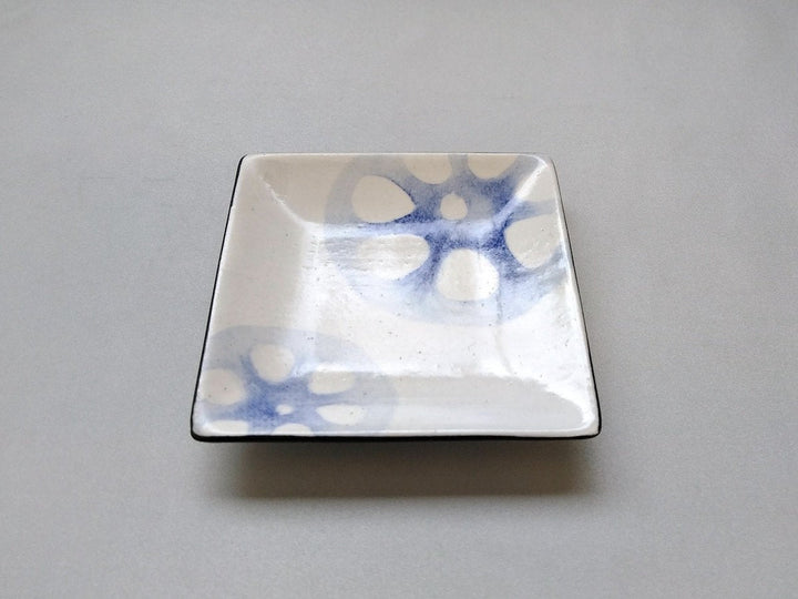 WAshi-Underglazed lotus root Square Small Plate - Crafted By Yasumi Pottery