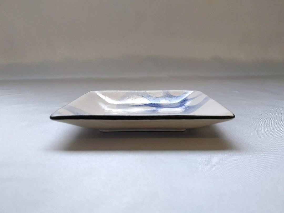 WAshi-Underglazed lotus root Square Small Plate - Crafted By Yasumi Pottery