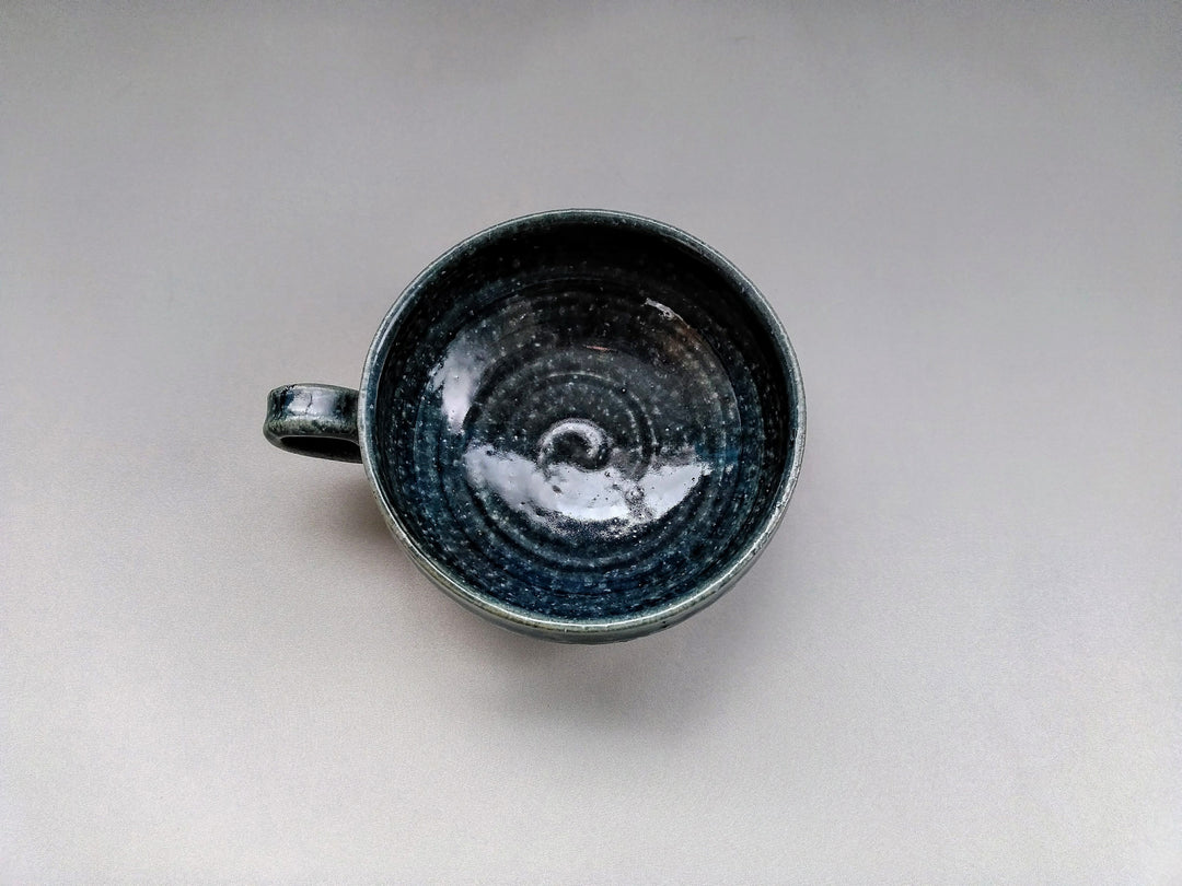 Ridged Soup Cup Eye — Hand-Glazed Japanese Pottery by Kiyohide Yokoi