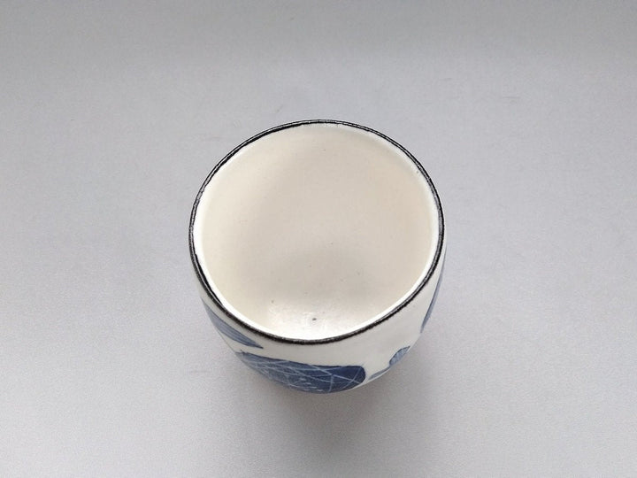 Japanese paper Underglazed Blue Flower dimpled Cup - Crafted By Yasumi Pottery