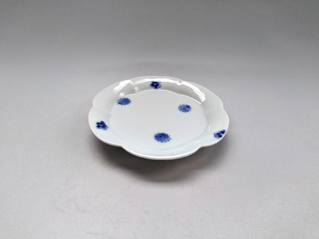 Rinka Plate S Underglazed Small Flower Chirashi - Crafted By Koyo Kiln