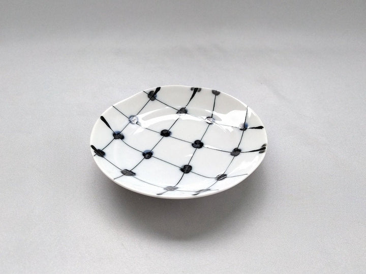 Dotted Grid Pattern Small Plate - Crafted By Fukuho Kiln