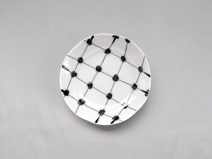 Dotted Grid Pattern Small Plate - Crafted By Fukuho Kiln