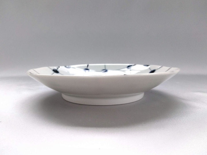Dotted Grid Pattern 5-Sun Plate - Crafted By Fukuho Kiln