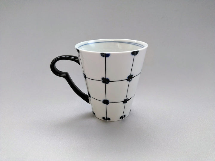 Dotted Checkered Mug Blue — Hand-Glazed Japanese Pottery by Fukuho Kiln