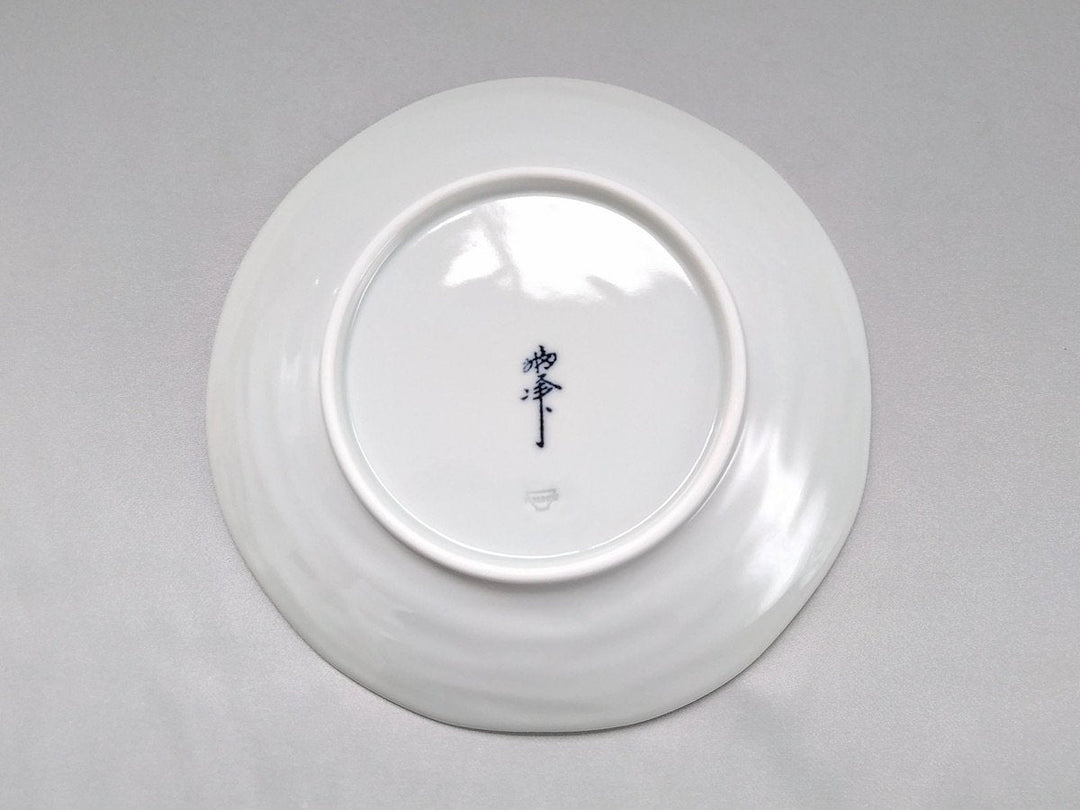 Dotted Grid Pattern 6.5-Sun Plate — Hand-Glazed Japanese Porcelain by Fukuho Kiln