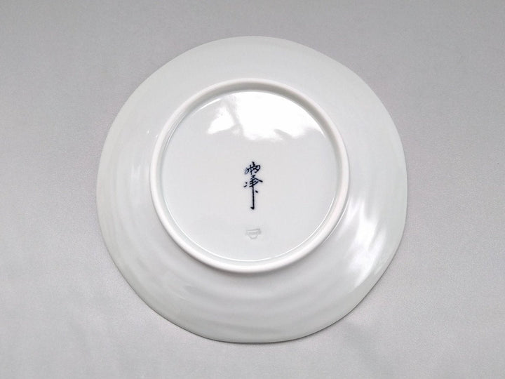 Dotted Grid Pattern 6.5-Sun Plate — Hand-Glazed Japanese Porcelain by Fukuho Kiln