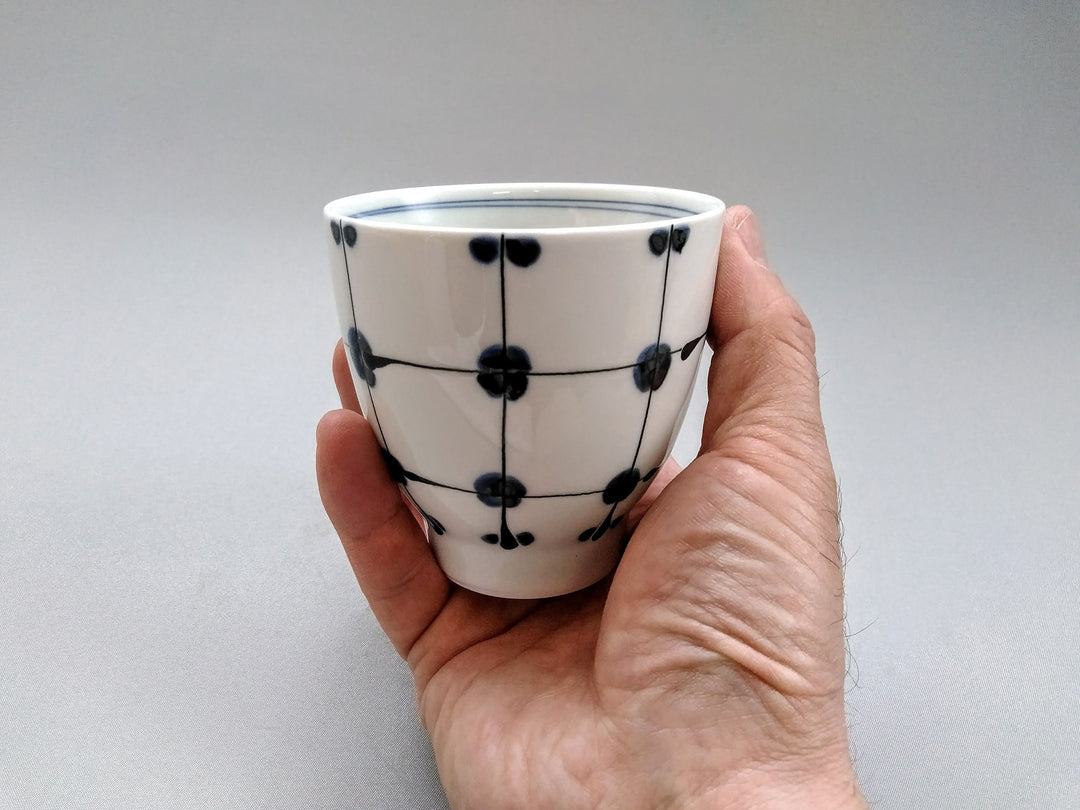 Dot Grid Tea Cup Blue - Crafted By Fukuho Kiln