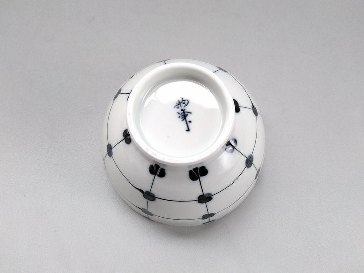 Dotted Grid Pattern Rice Bowl Blue — Hand-Glazed Japanese Porcelain by My Store