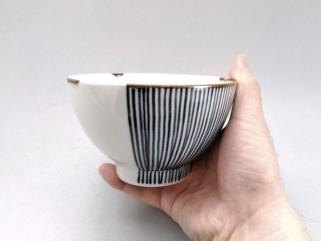 Half-line Rice Bowl Blue — Hand-Glazed Japanese Porcelain by My Store