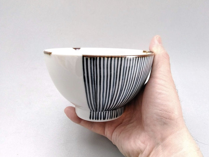 Half-line Rice Bowl Blue — Hand-Glazed Japanese Porcelain by My Store